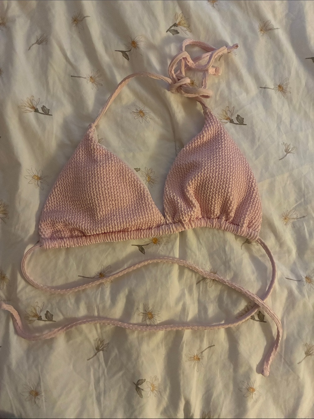 Women’s Pink Textured Triangle Bralette